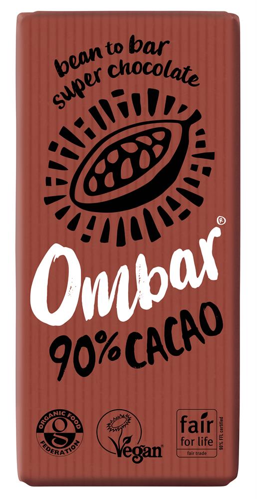 Ombar 90% Cacao Dark Chocolate Bar 70g