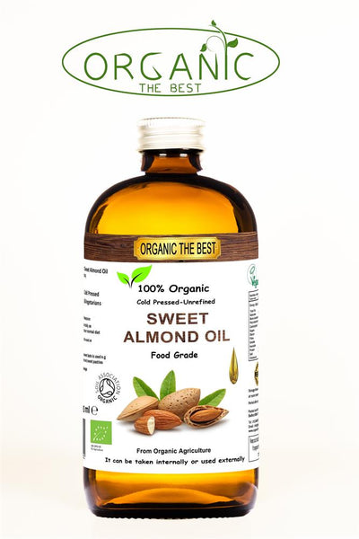 Organic Sweet Almond Oil 240 ML Cold Pressed Unrefined Certified