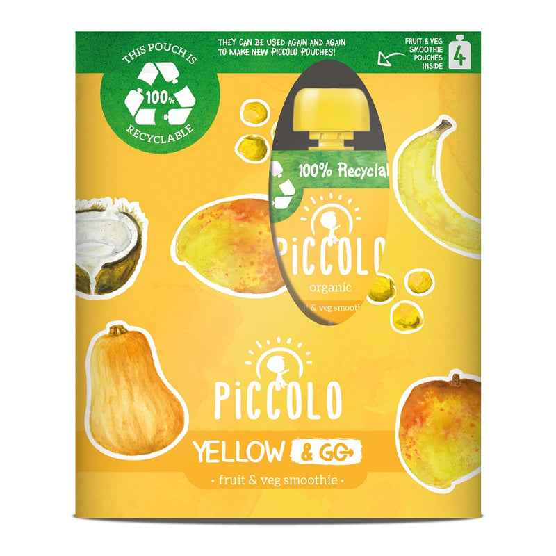 Organic Yellow & Go Fruit & Veg, Fully Recyclable Multipack 4x90g