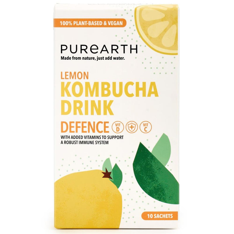 Purearth Defence Kombucha Drink Powder 10x5g sachets Low-Cal Sugar free