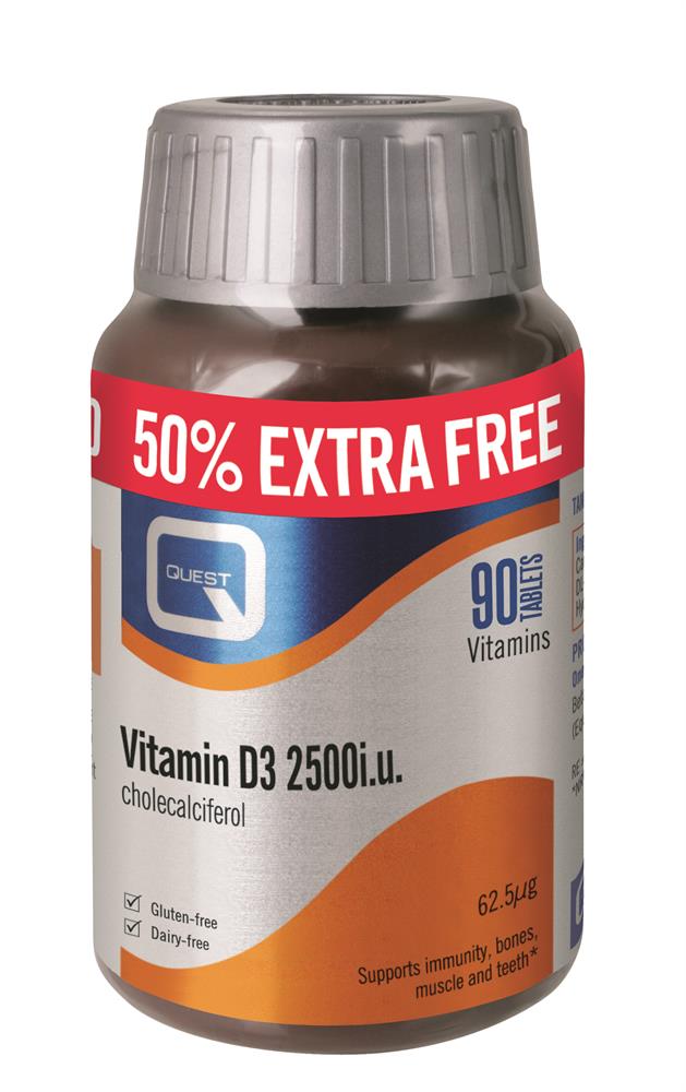 VITAMIN D 2500i.u  (50% EXTRA FREE)