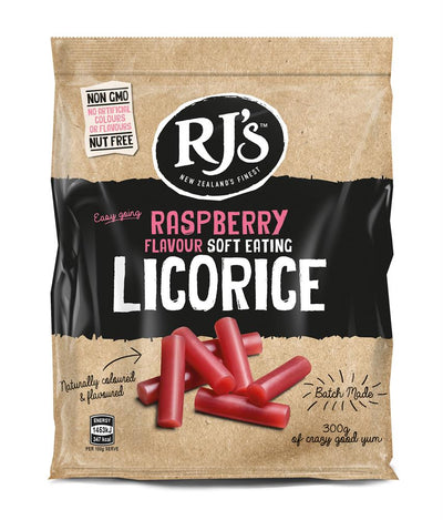 Natural Soft Eating Raspberry Licorice 300g