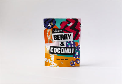 A punchy snack for anytime. Berry glazed macadamia & coconut 55g