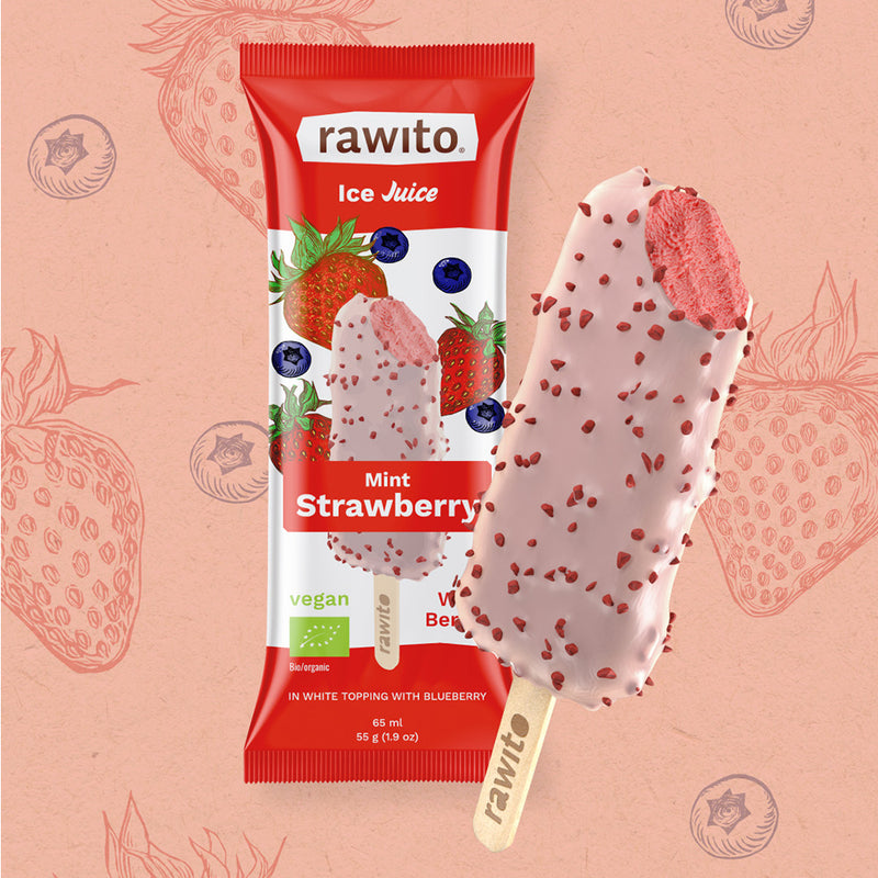 Organic Strawberry Frozen Dessert in White Chocolate 65g