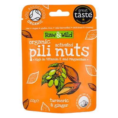 Organic Activated Pili Nuts Snack Pack - Turmeric & Ginger 22g