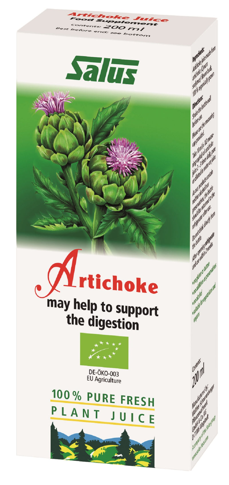 Artichoke Organic Fresh Plant Juice 200ml