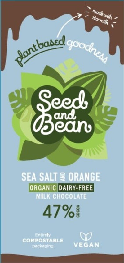 Vegan Organic Sea Salt and Orange Milk Chocolate 75g