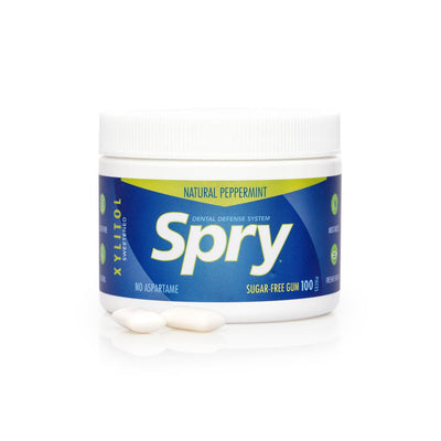 Spry Natural Peppermint Xylitol Gum - 100 piece tub