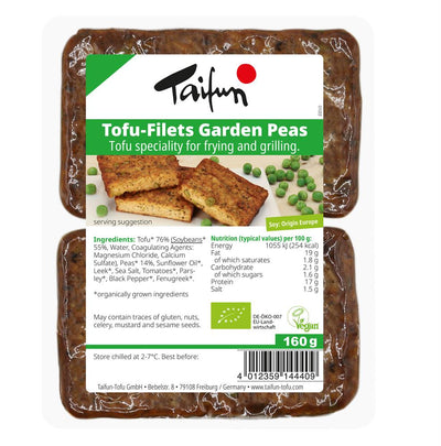 Organic Tofu Filets Garden Peas 160g