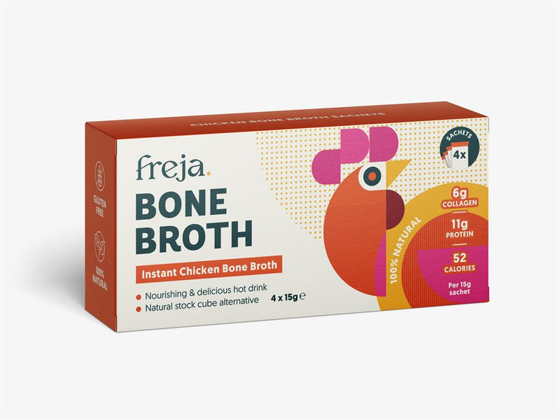 Freja Instant Bone Broth box of 4 x 15g Sachet - Chicken