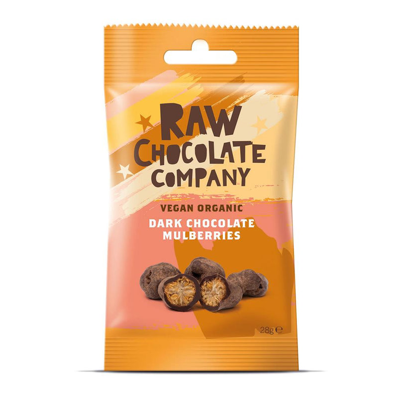 Organic Raw Chocolate Mulberries 28g Snack Pack