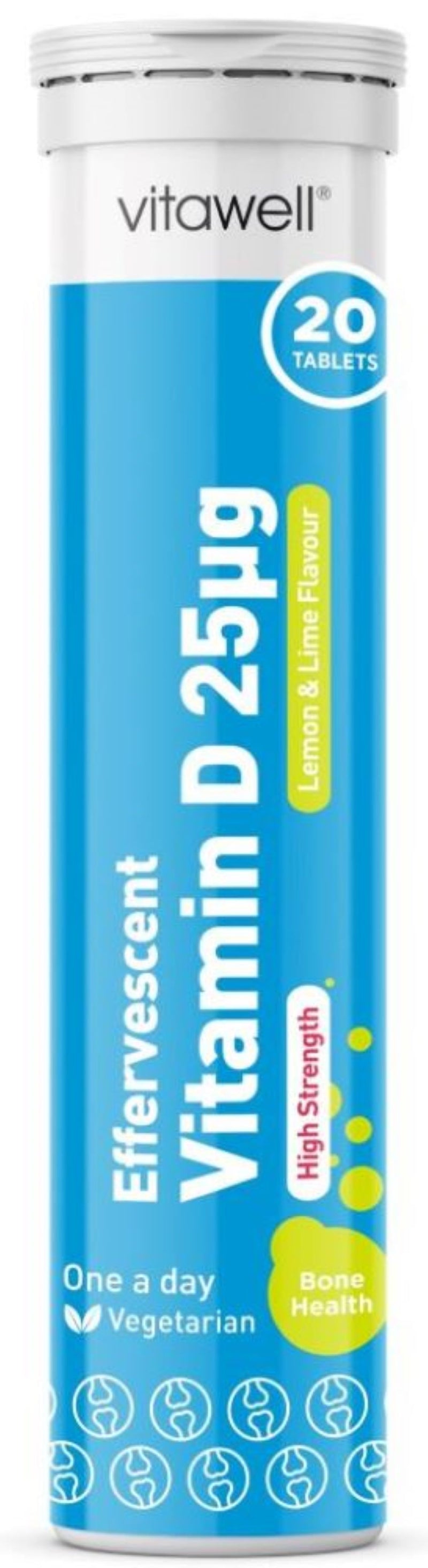 Vitawell Vitamin D 25ug Effervescent Lemon & Lime