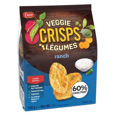 Veggie Crisps - Zesty Ranch. Vegetarian. Plant based. 100g