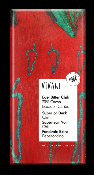 Dark Chilli Chocolate 70% Vegan Organic 100g