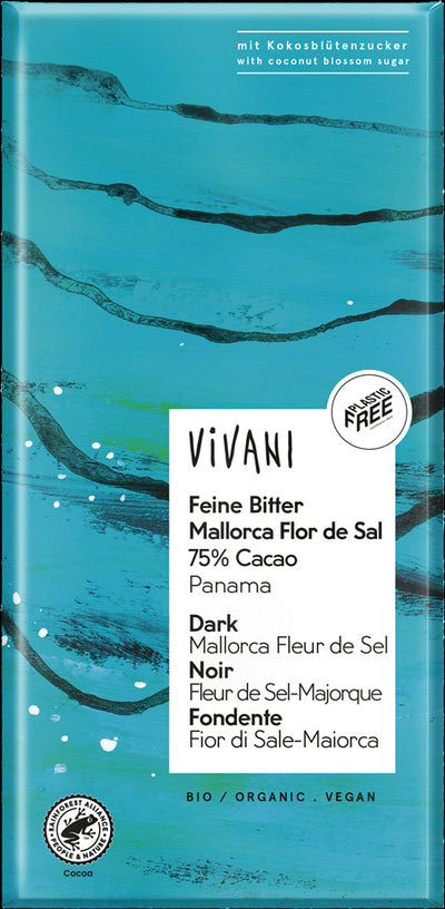 Dark Salted Chocolate 75% Vegan Organic 80g