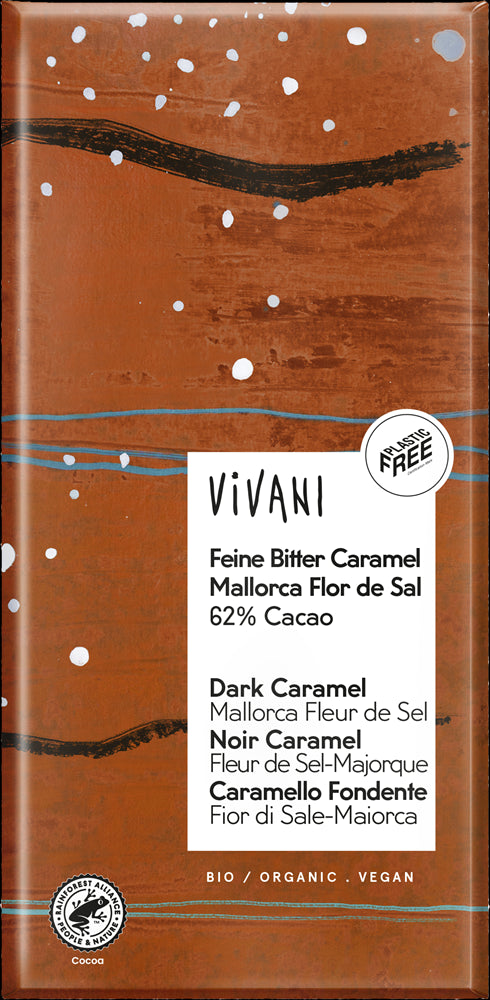 Dark Caramel Salted Chocolate 62% Vegan Organic 80g