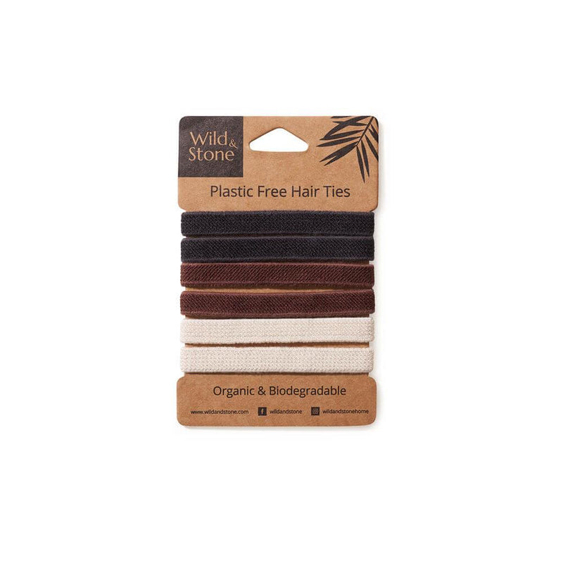 Plastic Free Hair Ties - 6 Pack - Natural