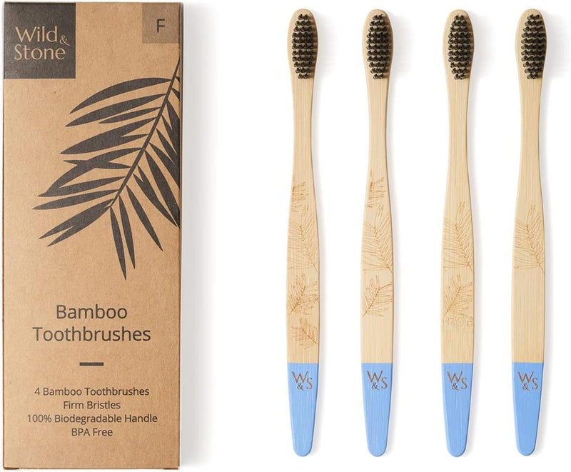 Adult Bamboo Toothbrush - 4 Pack - Firm Bristles