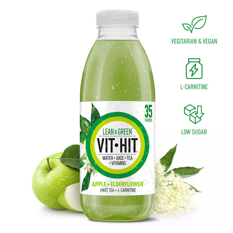 VITHIT Apple & Elderflower, Maté Tea + L-Carnitine LEAN & GREEN (500ml)